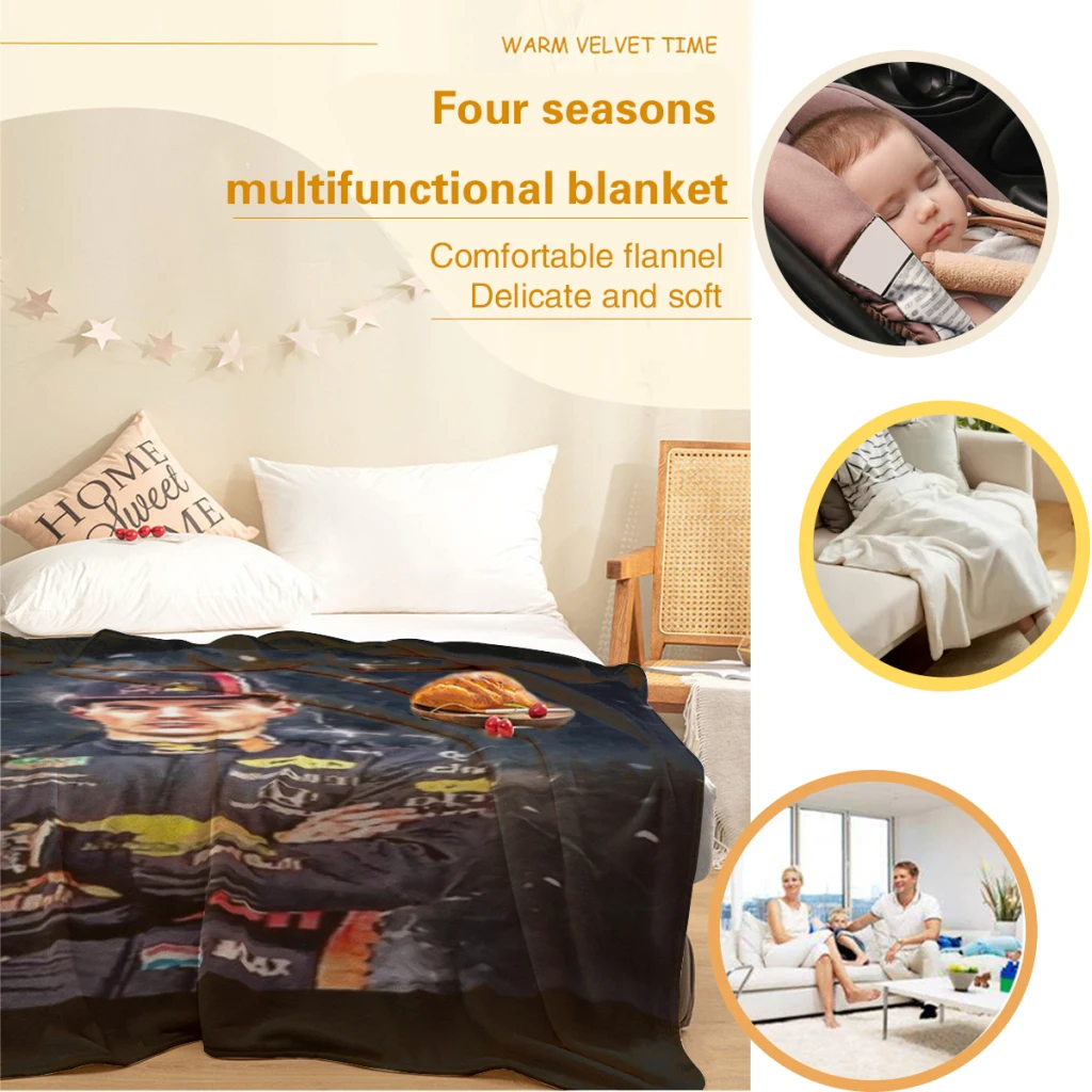 Одеяла Max Verstappen. Теплые фланцевые одеяла. Мягкое и удобное одеяло. Одеяло для