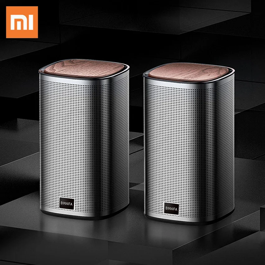 

XiaomiyoupinBINNIFA Desktop PC Stereo Bluetooth Compatible Speaker Pay2D USB Sound Card Dual Bass Wireless Connection metal wood