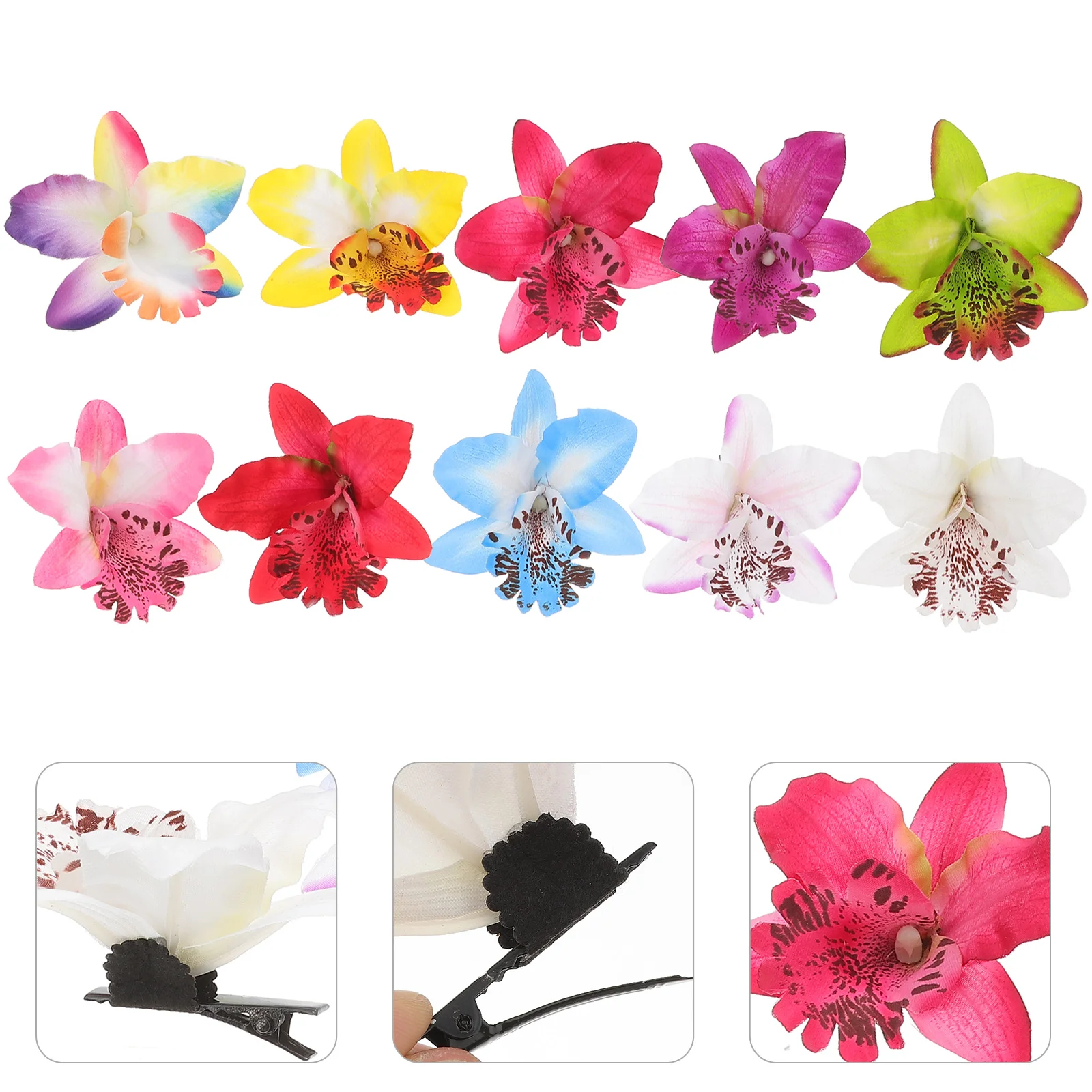 10 шт. заколка для волос с орхидеей и цветком головной убор невесты из спандекса Miss