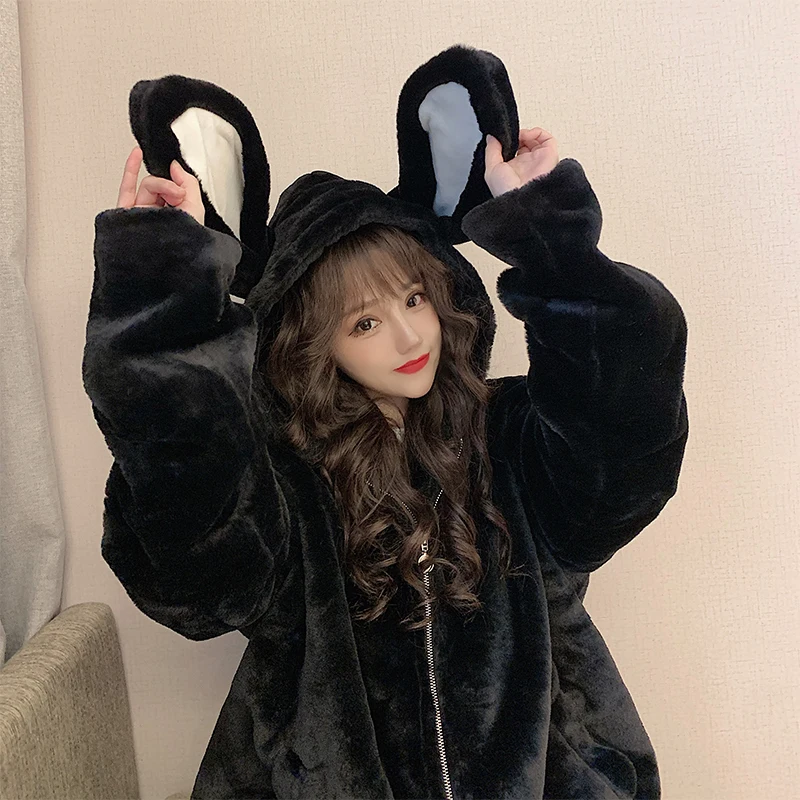 2022 женские корейские белые осенние зимние искусственные толстовки с капюшоном в