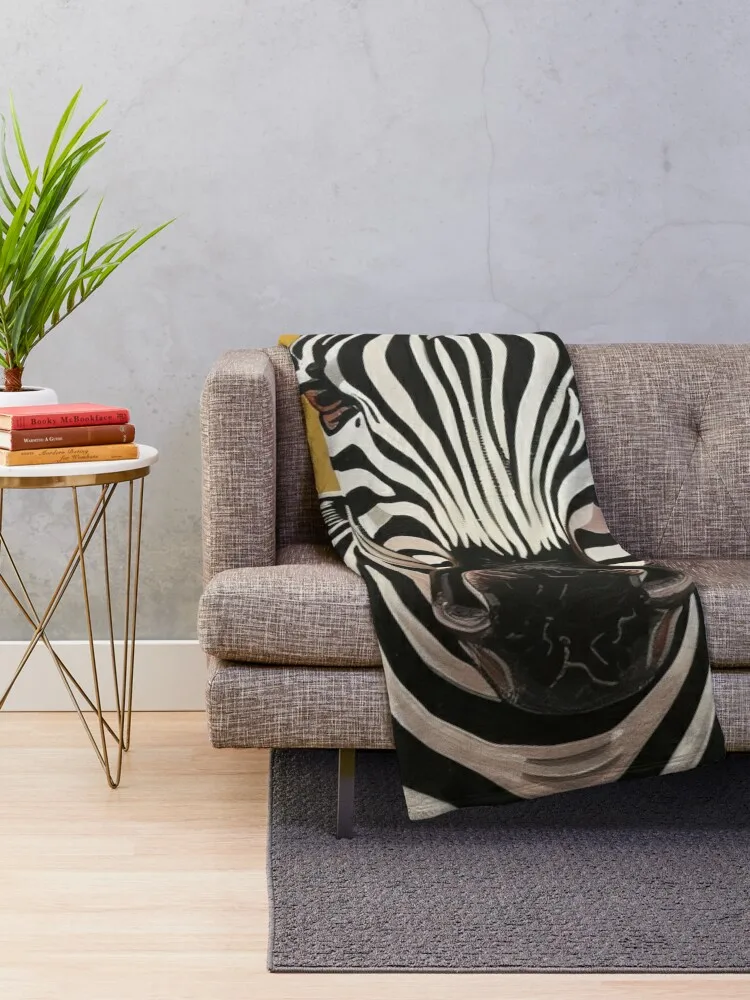 Одеяло Verdant Zebra Amidst Greenener лохматое мягкое одеяло для кемпинга и детских одеял