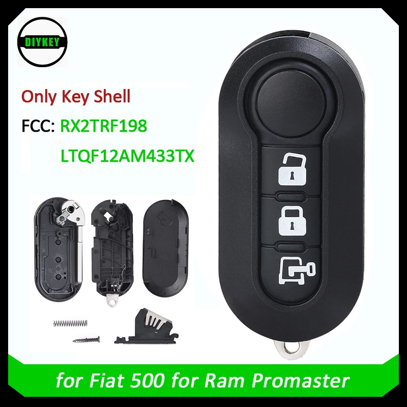 

DIYKEY Remote Key Shell 3 Button Fob for Fiat 500L Ducato for Citroen Jumper for Peugeot Boxer for Dodge Ram Promaster