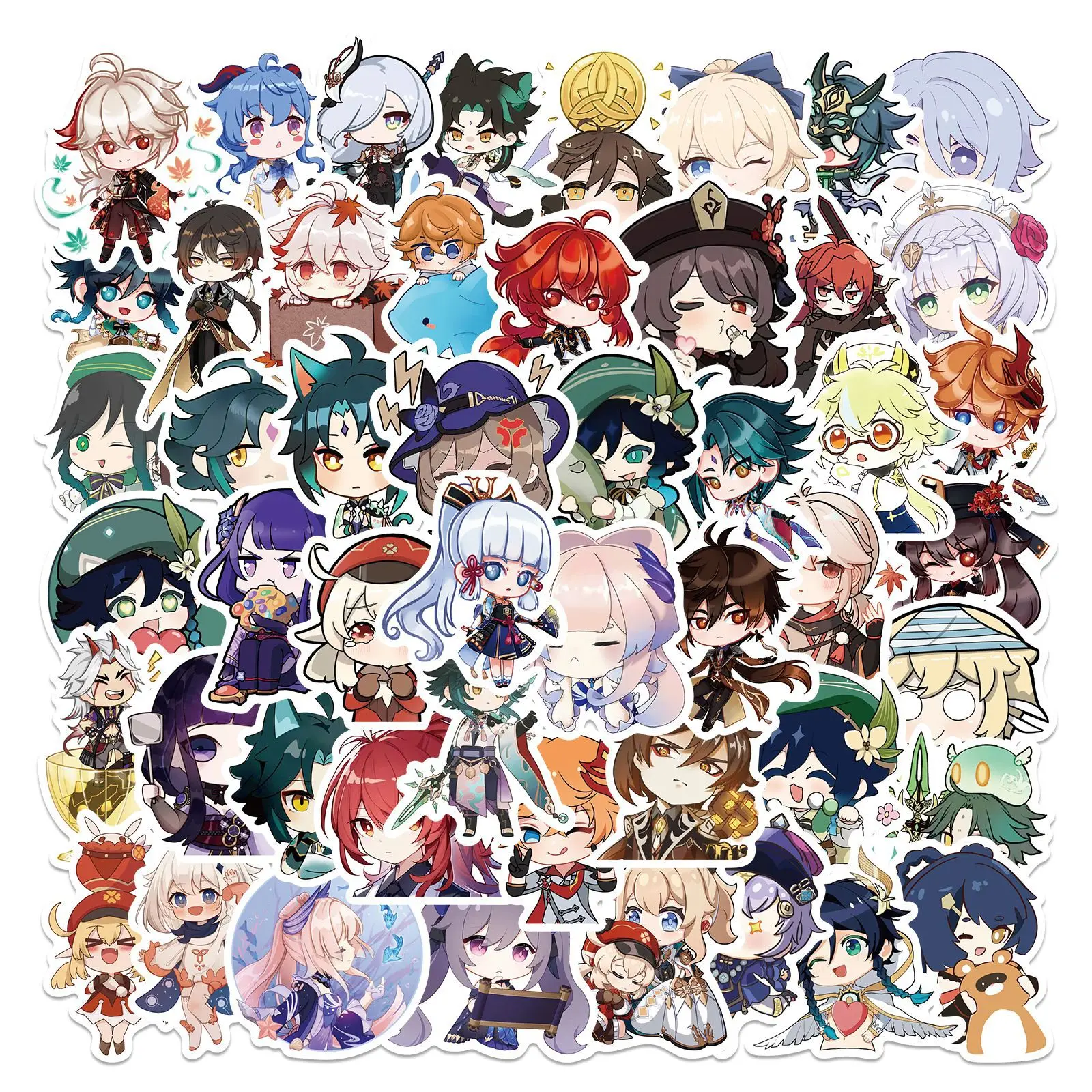 

10/50/Pcs/Set Anime Cute Genshin Impact Stickers Game Decals Sticker for Laptop Luggage Skateboard Guitar Motorcycle Kids Toys