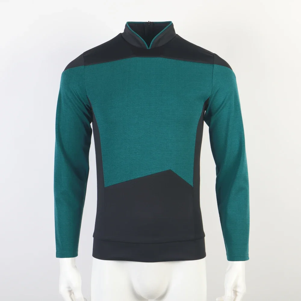 Фото Star TNG The Next Generation Trek Красная Желто-Синяя Рубашка Униформа Косплей Костюм Для Мужчин Пальто Хэллоуин Вечеринка №4