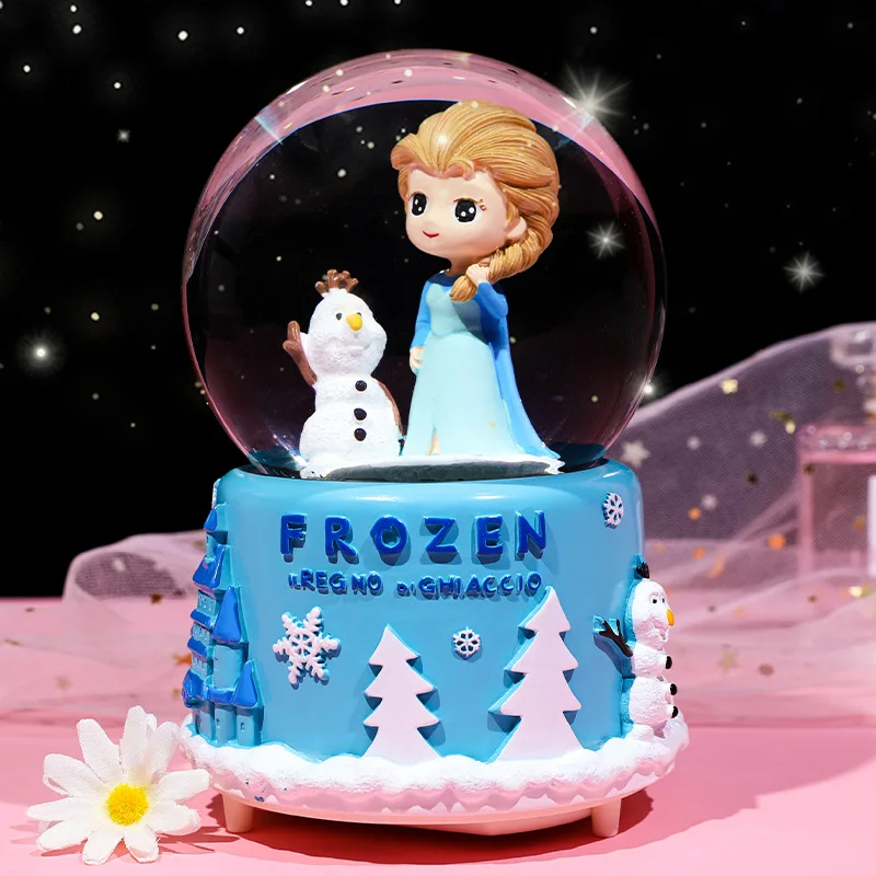 

Rotating Snow Music Box Girl Heart Princess Crystal Ball Music Box Crafts Children's Girl Valentine's Day Gift Creative Ornament