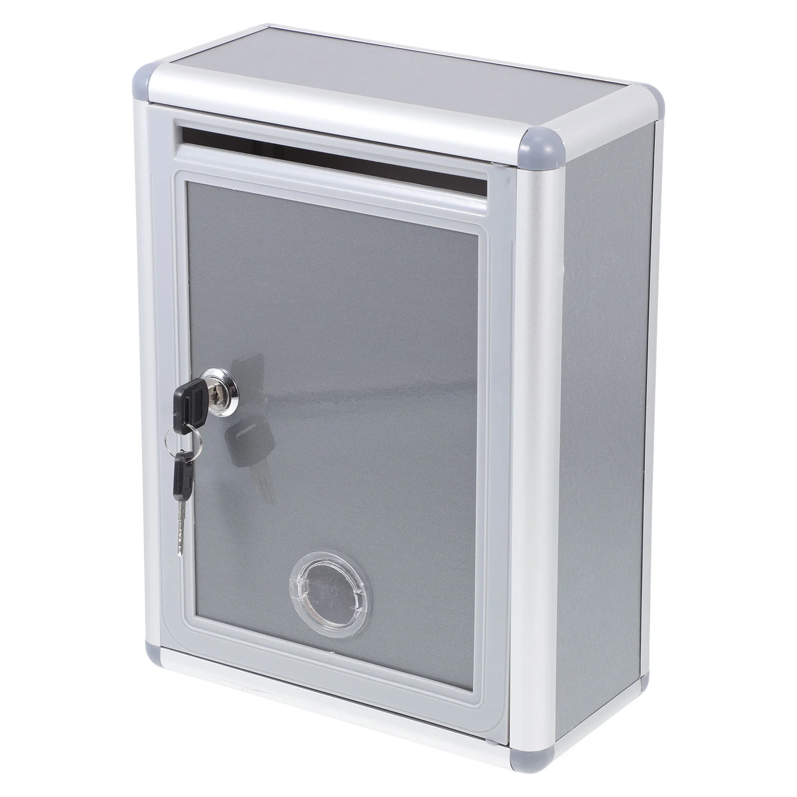

Suggestion Box Lockable Mailbox Metal Letterbox Hanging Post Case Storage Container Office Complaint Cards