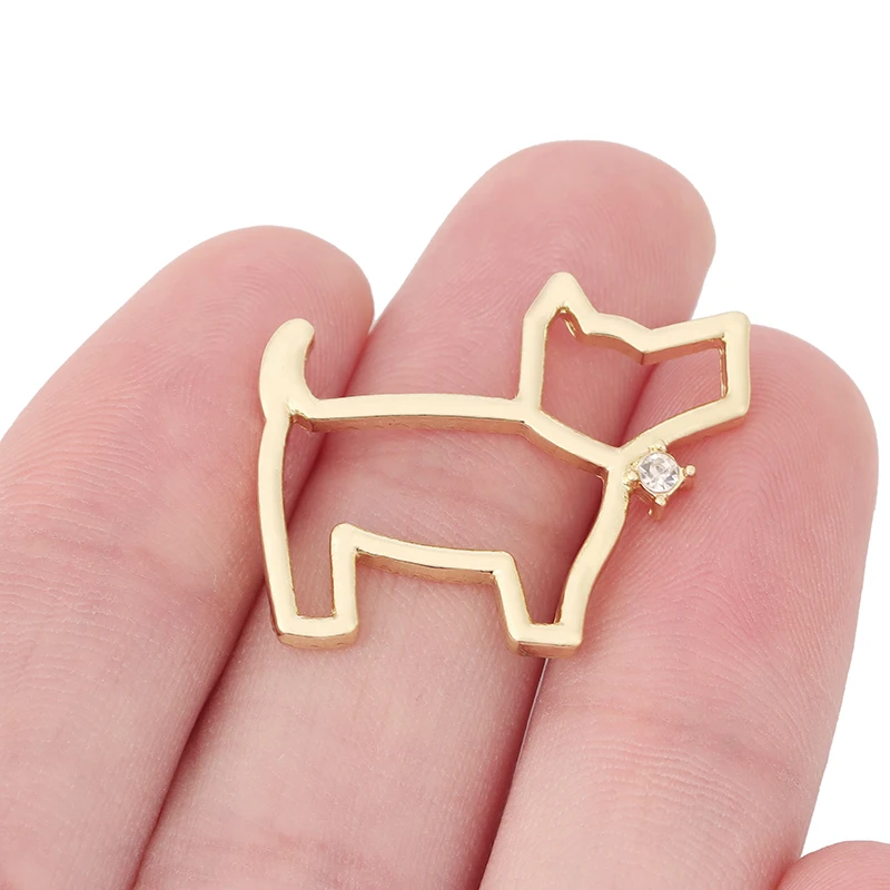 Подвески «Собака и стразы» золотого цвета, 10 шт., подвески для DIY браслетов, ожерелий, аксессуары для изготовления ювелирных изделий, 29x21 мм Подвески «Собака и стразы» золотого цвета, 10 шт., подвески для DIY браслетов, ожерелий, аксессуары для изготовления ювелирных изделий, 29x21 мм