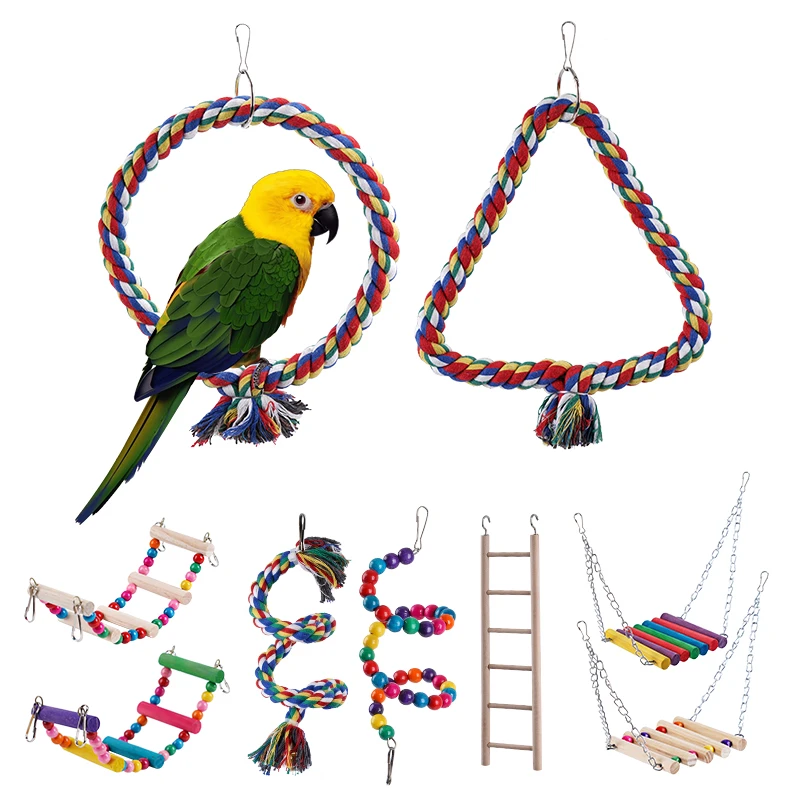 Игрушки для птиц качели искусственные игрушки подвесная плетеная птичья клетка