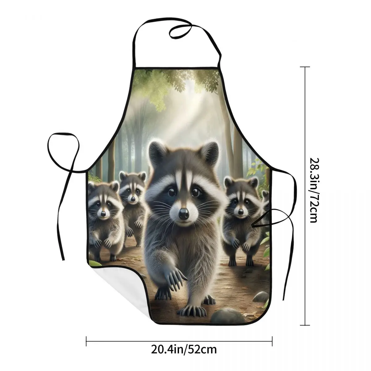 На заказ унисекс забавный енот кухонный фартук шеф-повара для приготовления пищи