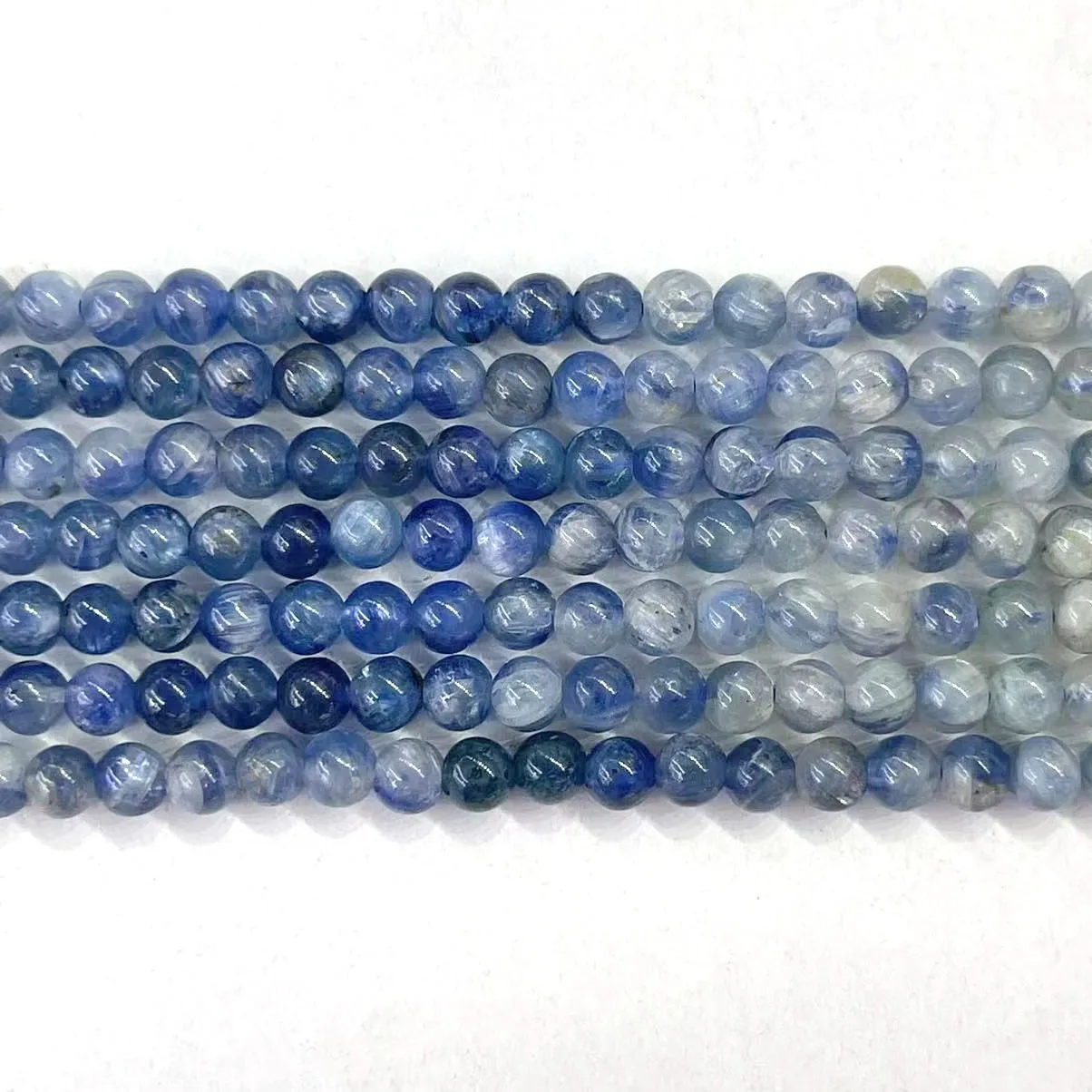 

4MM Genuine Natural Blue Kyanite Stone Round Smooth Disthene Cyanite Loose Beads Strand For DIY Necklace Jewelry Accessories