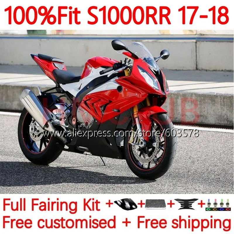 

Injection Bodys For BMW S1000 RR S 1000 RR 1000RR S-1000RR S1000RR 2017 2018 S1000-RR 17 18 OEM Fairing 151No.98 red glossy