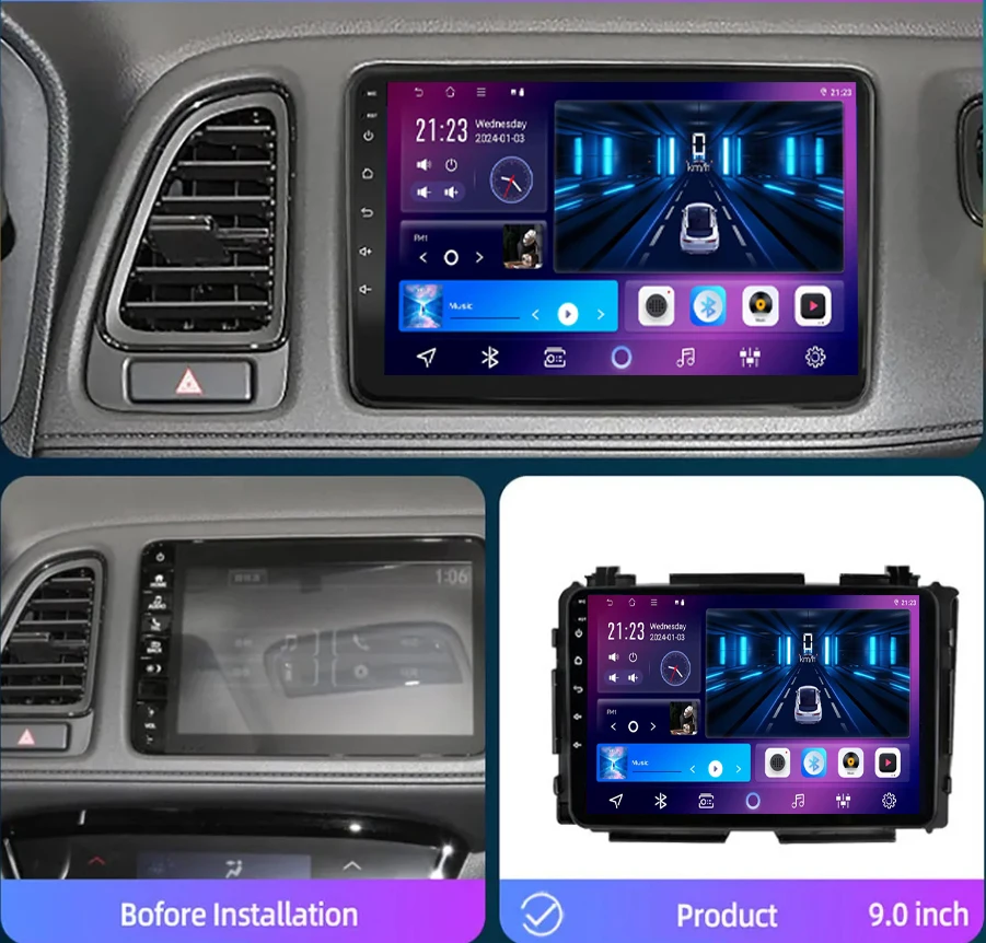 Автомобильный радиоприемник Carplay Android 14 для Honda HRV 2015 беспроводной автоматический