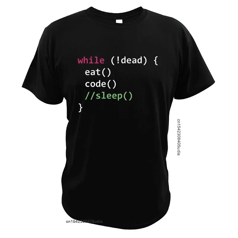 Computer Science Python Programmer Eats Code Sleep T Shirt Cotton Tee Tops High Quality Cloth T-Shirt for Men