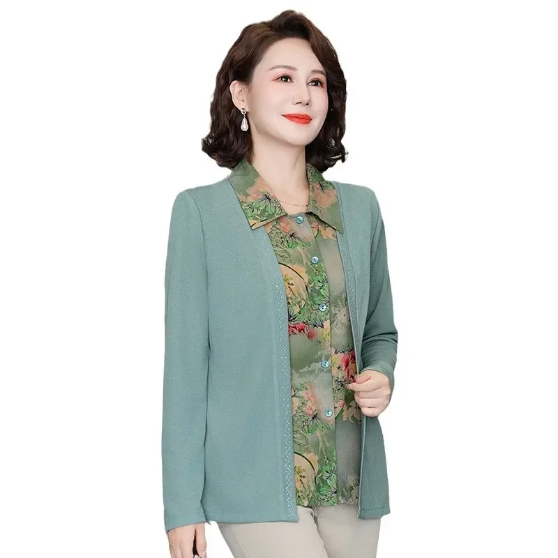 Стильный двухсекционный вязаный топ с длинными рукавами осенняя коллекция