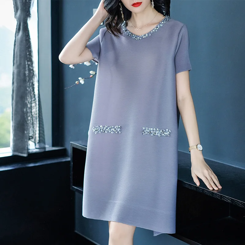 

Short sleeved summer fashion loose dress for pregnant women White
