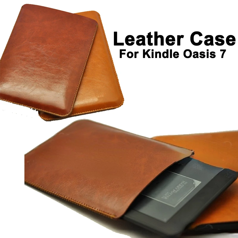 

Кожаный чехол 6 дюймов для Kindle Oasis 7 дюймов, защитный чехол, чехол с внутренним рукавом, однотонный Водонепроницаемый Чехол, Прочный чехол с з...