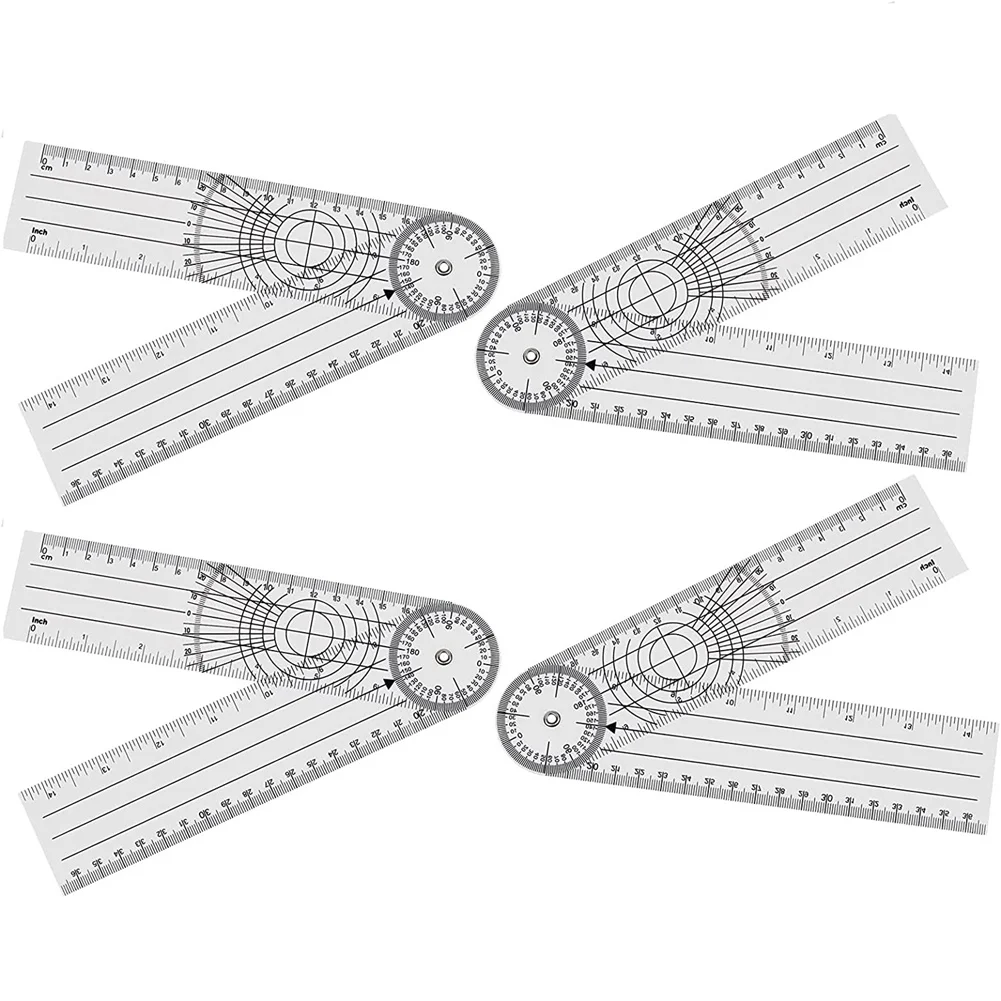

Protractor Pack of 4 Protractor Angle Spinal Ruler Orthopaedic Ruler Goniometer Physiotherapy Bicycle Protractor