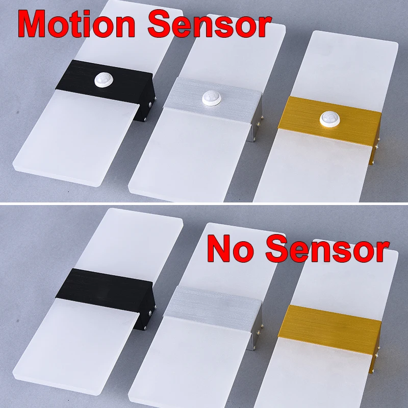 Настенный светильник с датчиком движения алюминиевый акриловый декор освещение