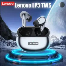 Lenovo LP5 Wireless Headphone TWS Bluetooth Earphones 9D Stereo Sport Headset Waterproof Bass Earbuds Touch Control with Mic