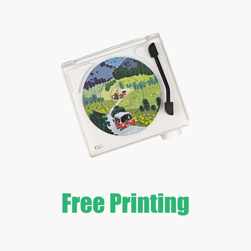 

Small Sound Box Vinyl Retro Wireless Bluetooth Speaker Alarm Clock Record Player for Home Living Room Printing Customized Logo