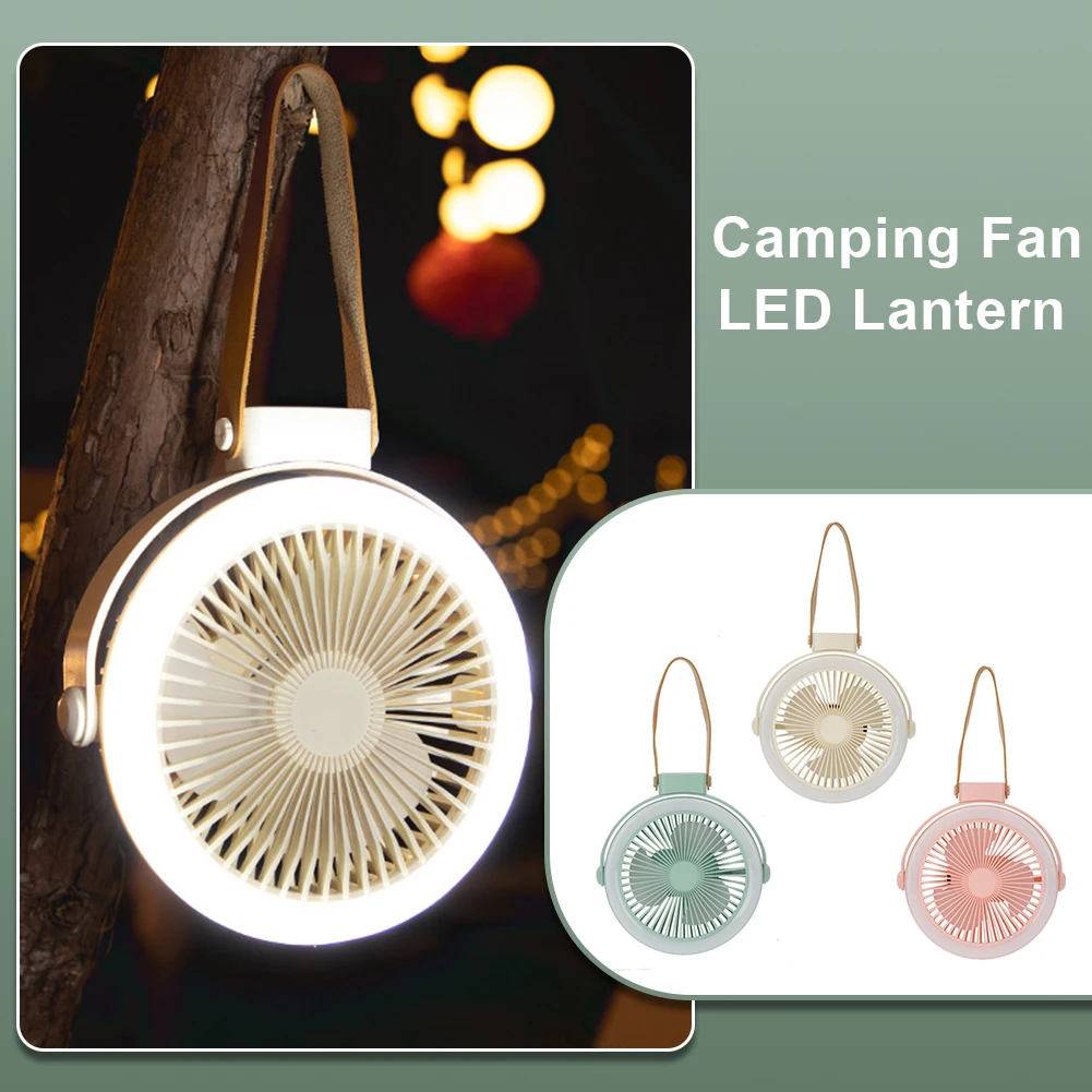 

Mini Desk Fan LED Lantern Rechargeable Camping Fan Tent Fan 3 Speeds Strong Wind Lamp Fan Hiking Light For Home Dorms