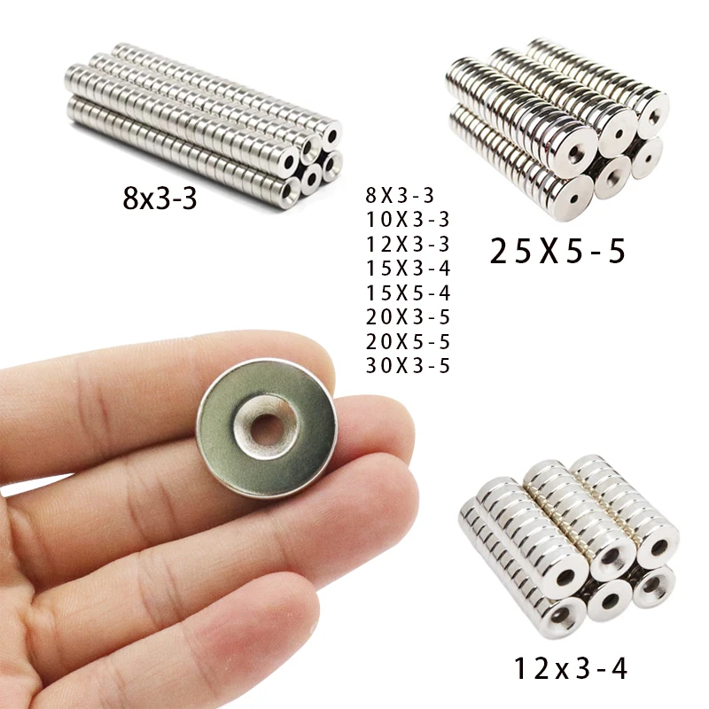 

2/5/10/20pcs Small Countersunk Round N38 NdFeB Neodymium Magnet Powerful Rare Earth Permanent Fridge Magnets for DIY