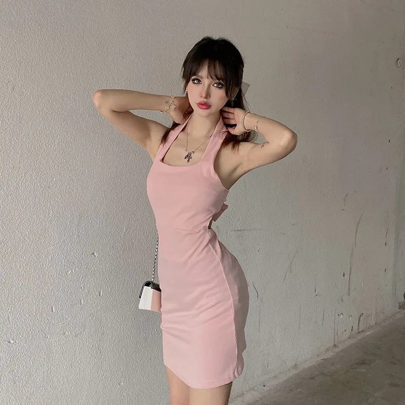 

Sexy Slim Neck Strapless Solid Color Temperament Dress In Summer 2021
