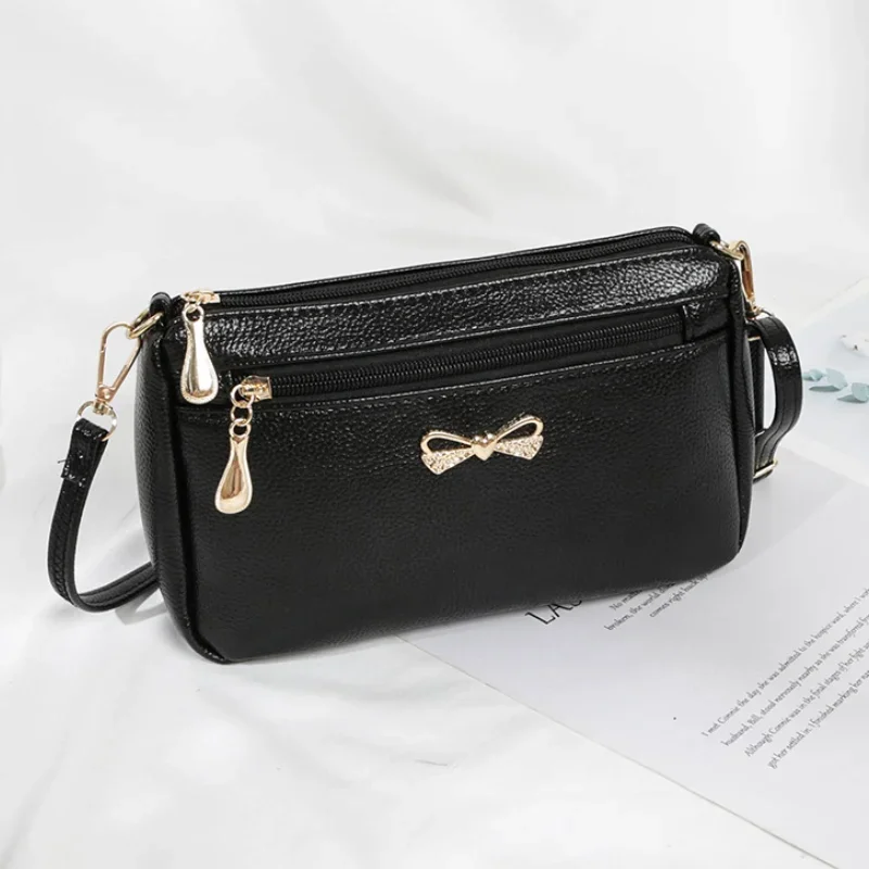 

Fashion Small PU Leather Messenger Bags for Women Bow Design Shoulder Bag Ladies Casual Crossbody Purse Female Handbags Pouch