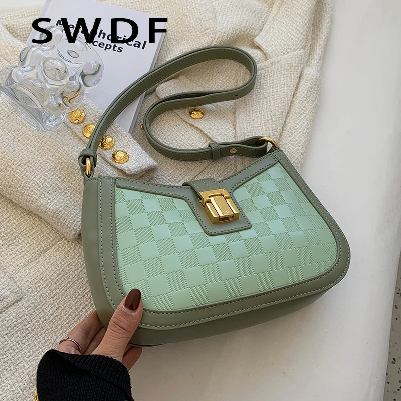 

Маленькие сумки через плечо из искусственной кожи в клетку для женщин 2022 Роскошные брендовые модные сумки для путешествий женские модные с...