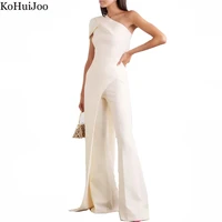 kohuijoo off shoulder jumpsuit woman high quality summer club 2022 straight fashion runway jumpsuits white overalls for women