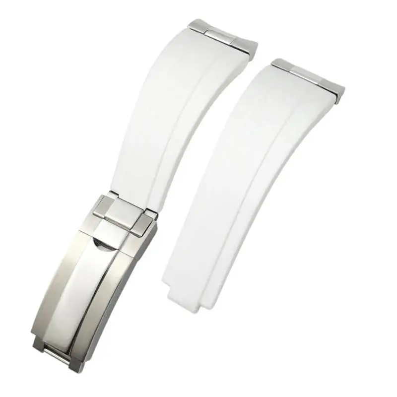Ремешок NFR резиновый для наручных часов 20 мм 21 металлический изогнутый фиксатор