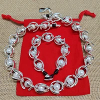 may 2022 new stainless steel alloy silver color bead necklace can be given as a gift to women with free wholesale shipping