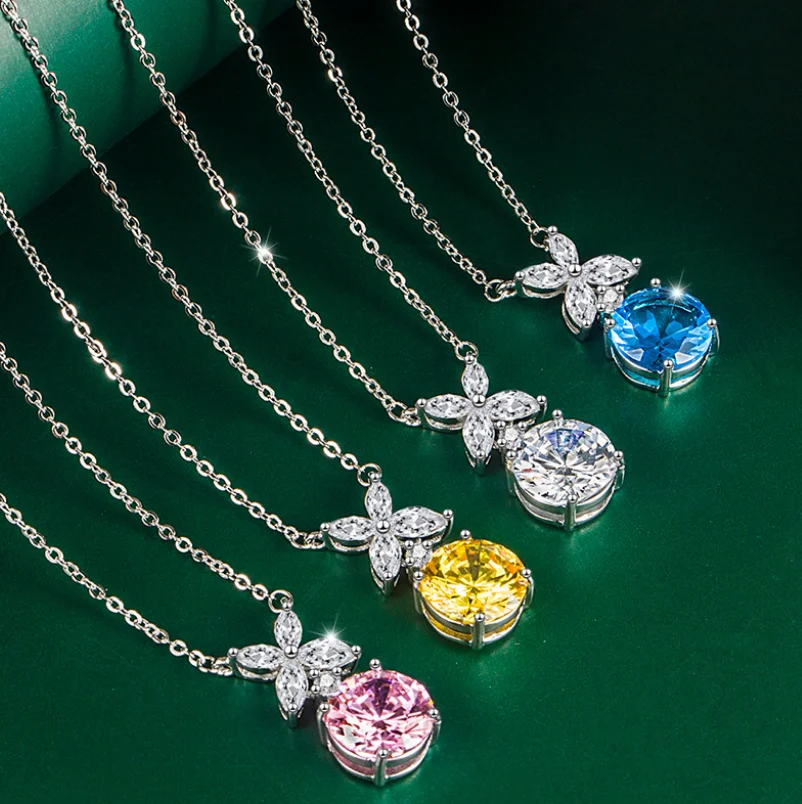 

ANGLANG Luxury Pendant Necklace Bridal Wedding Shiny CZ Stone Romantic Gift Elegant Fashion Necklace Jewelry for Women