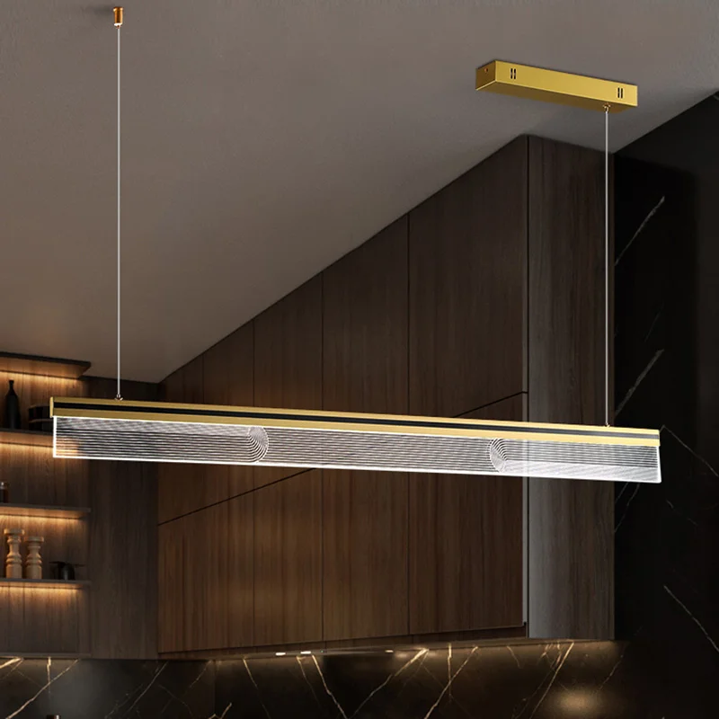 

Современная Минималистичная прямоугольная акриловая люстра в скандинавском стиле для столовой, подвесной светильник с железным шнуром для гостиной