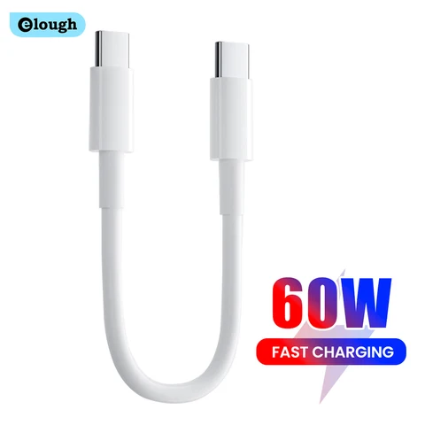 Кабель зарядный Elough, 60 Вт, 0,3 м, с Type C на Type C