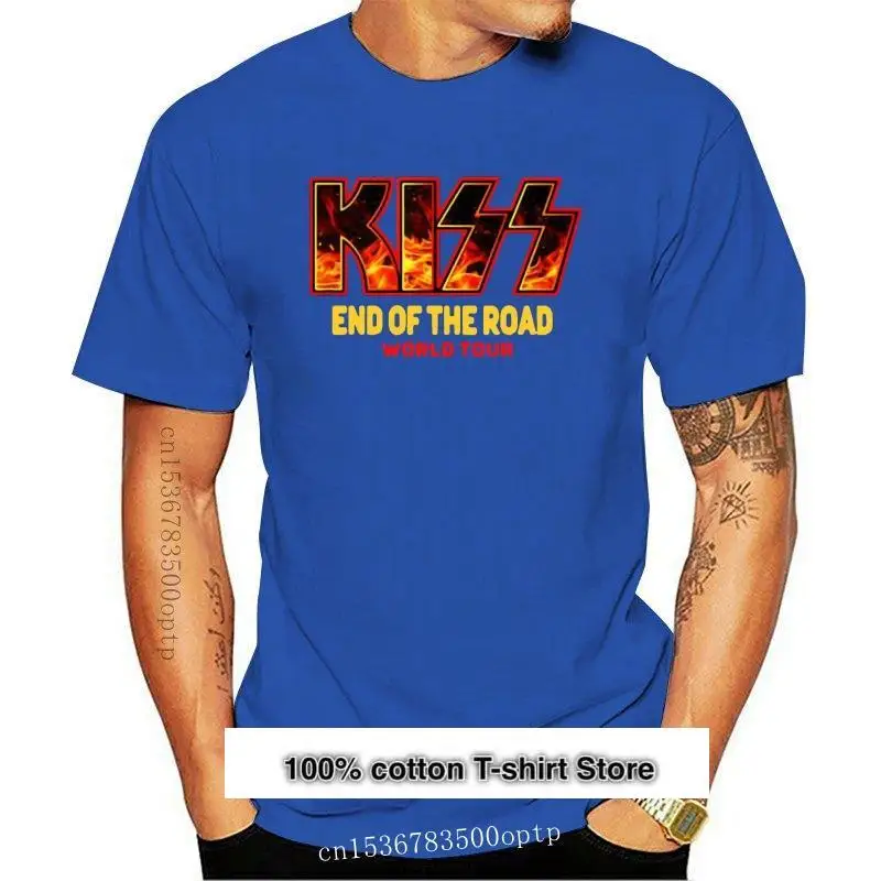 

Band-Camiseta de la gira mundial de fin de la carretera para hombre, camisa de cuello redondo, de algodón Natural, novedad