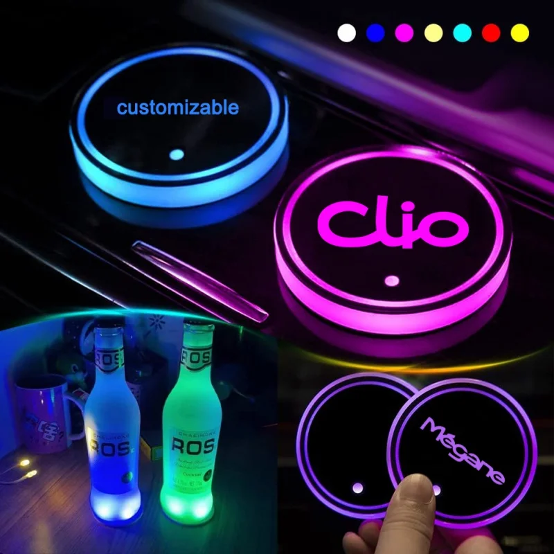 

Car Led Lights For Renault Series Megane 3 2 Clio 4 Scenic Captur Master Fluence Kangoo Sport Interior Cup Holder Ambient Lamp