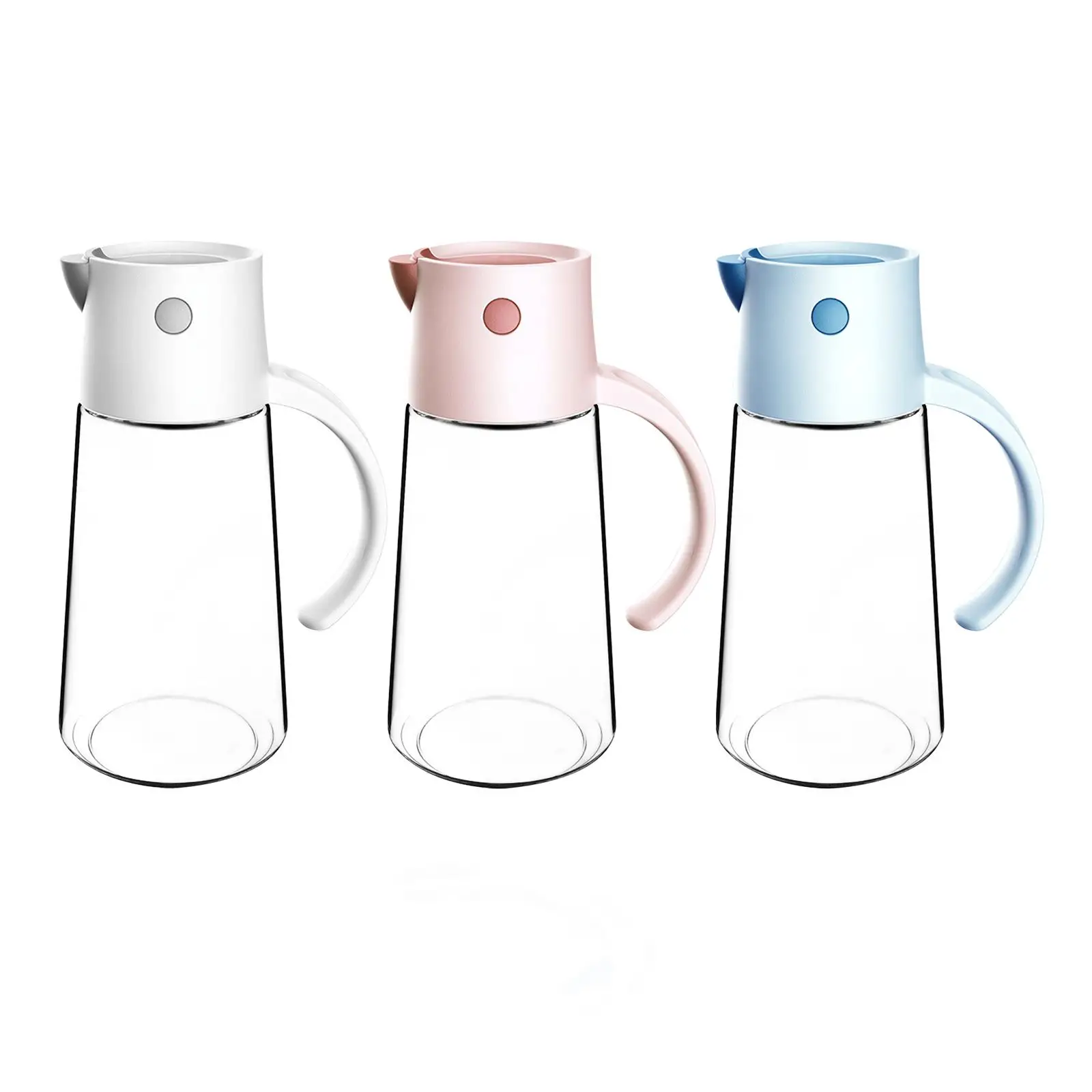 

Стеклянная масляная бутылка, герметичная Пыленепроницаемая Автоматическая открывающаяся и закрывающаяся банка для кафе, принадлежности д...