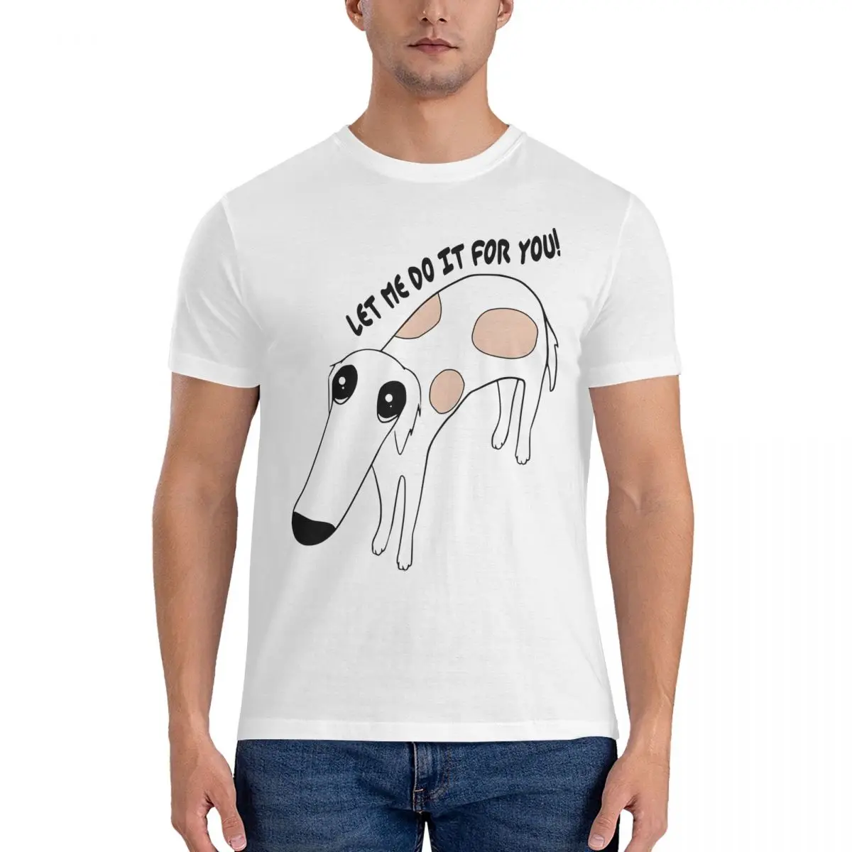 Мужские футболки Whippet Let Me Do It For You хлопковые с круглым вырезом и короткими