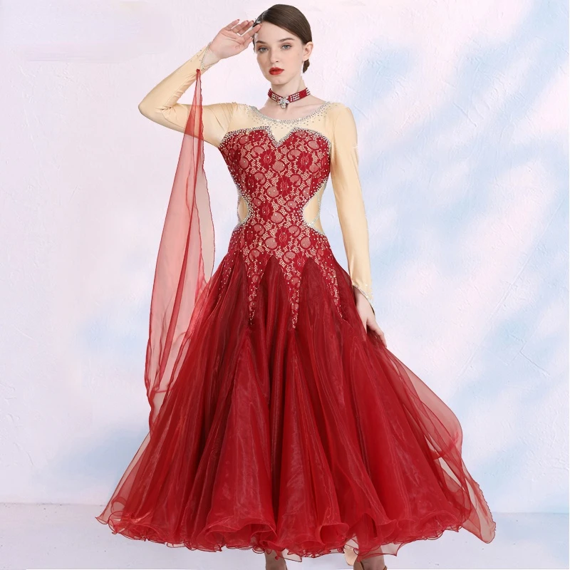 

Ballroom Dance Competition Dresses Modern Waltz Performance Costumes Tango Foxtrot Dance Wear Spanish Flamenco Stage Dress