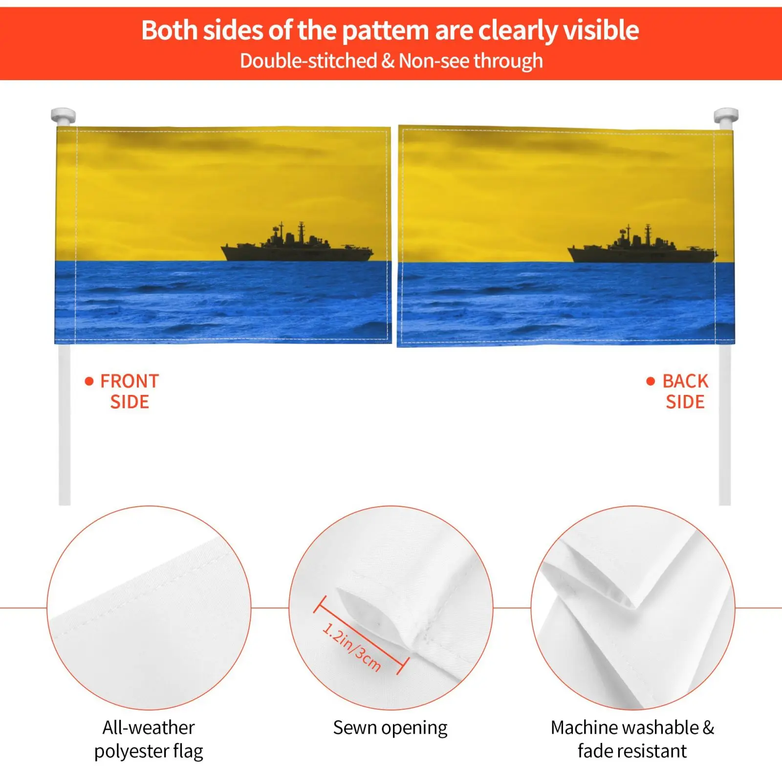 Уличный декоративный флаг на закате Автомобильный желтый синий ковчег