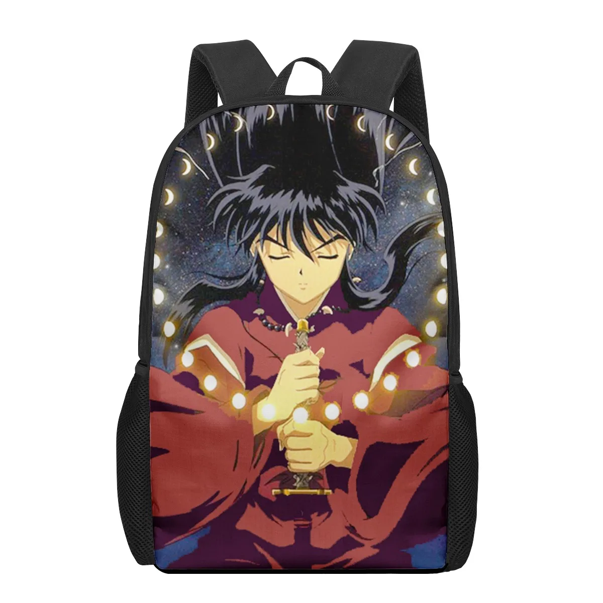 Inuyasha Print Student Book Bags for Kids Boys Girls Backpack Children School Bag Mochilas 16inch Bookbags Satchel