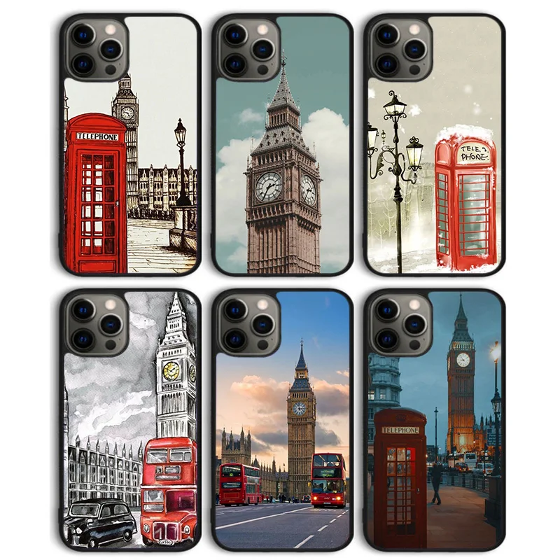 Чехол для телефона с изображением лондонского автобуса Англии Биг Бена задняя