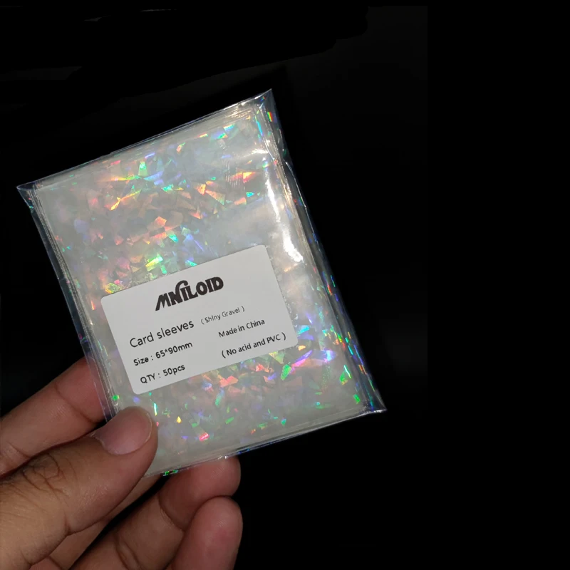 50pcs 65*90mm Broken Diamond Double-sided Laser Flashing Card Sleeves Protector For YGO Board Game Protective Film - купить по