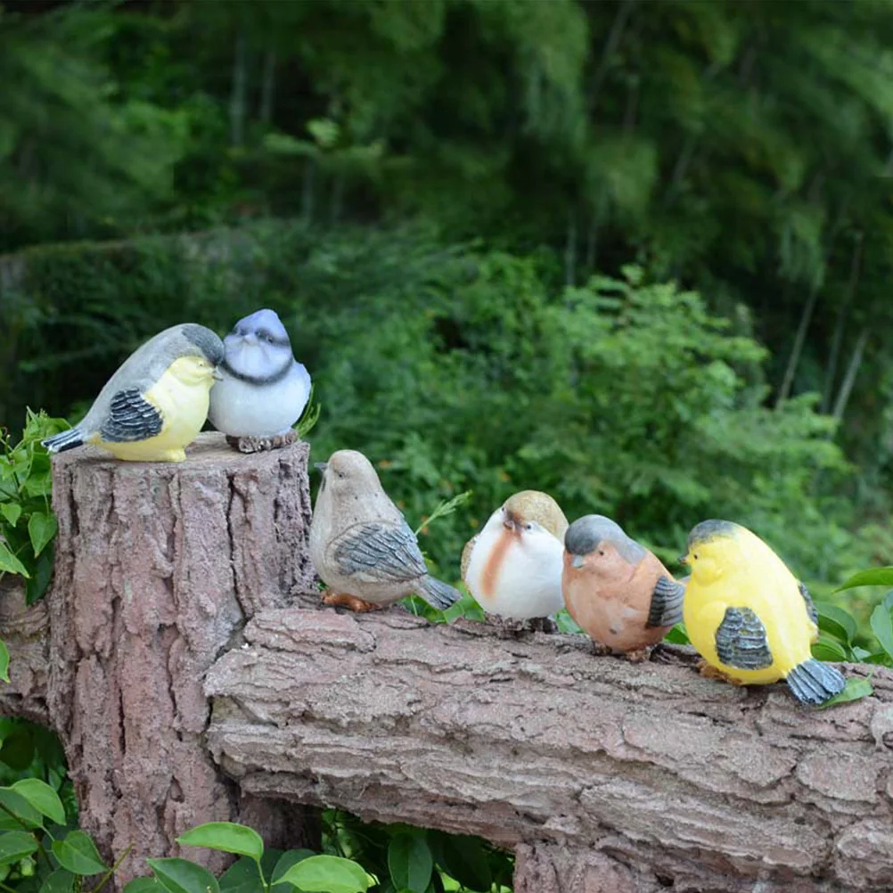 

6 шт. Реалистичная статуя птицы, скульптура, креативное искусственное настольное украшение, полимерные поделки для сада, дома, гостиной