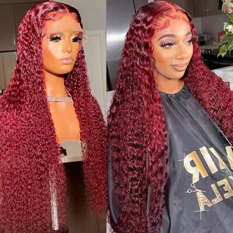 Ed Human Hair Wig Red Deep Curly Wig