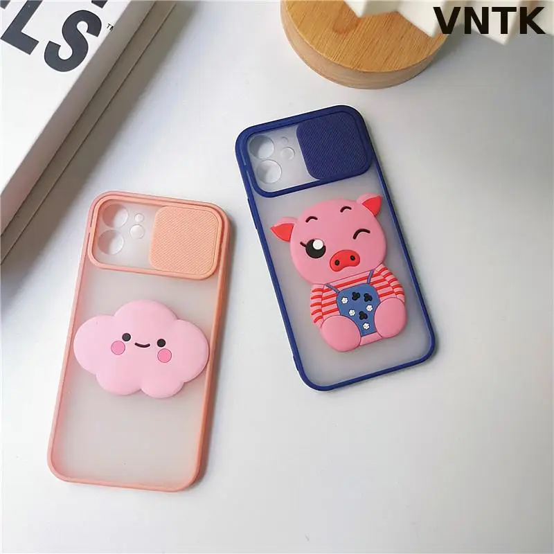 

Matte Clear Silicone Patch Clouds Pig Bear Hard Case For Iphone 11 12 13 Pro Max 7 8 Plus Xr X Xs Se 2020 Anti-drop Cover Fundas