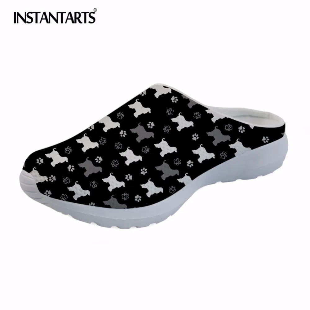 

Женские летние дышащие шлепанцы INSTANTARTS, повседневные сетчатые сандалии с мультяшной собакой, легкие пляжные шлепанцы для любимых, 2021