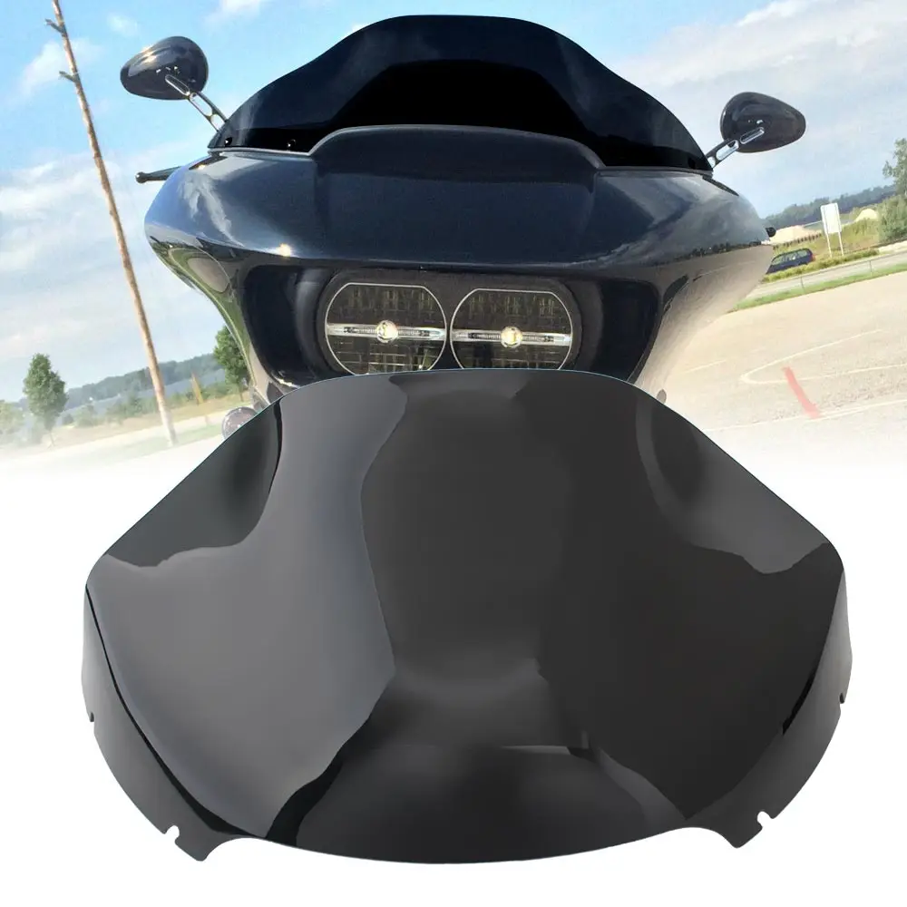 Фото Высококачественные ветровые стекла 13,5 дюймов для Harley-Davidson Road Glide CVO/SE Limited Special ST Ultra 1998–2023, из ABS-пластика, черные №1