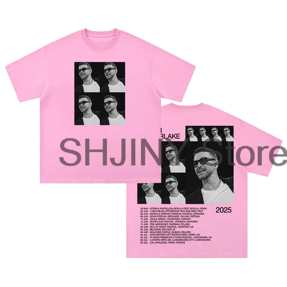 Футболка Justin Timberlake Europe Tour 2025 хлопковая футболка с круглым вырезом и короткими